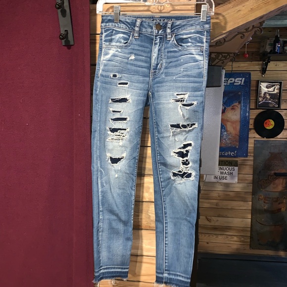 American Eagle Outfitters Denim - AEO American Eagle Hi-Rise Jegging Raw Hem Sz 00